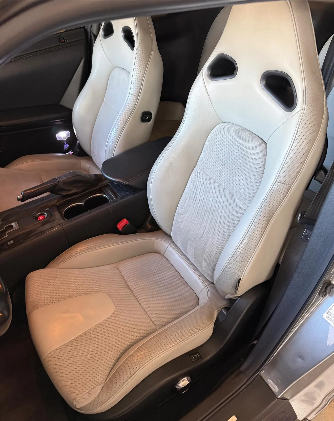 White Mercedes interior detailing result by Prestige Auto Spa NM